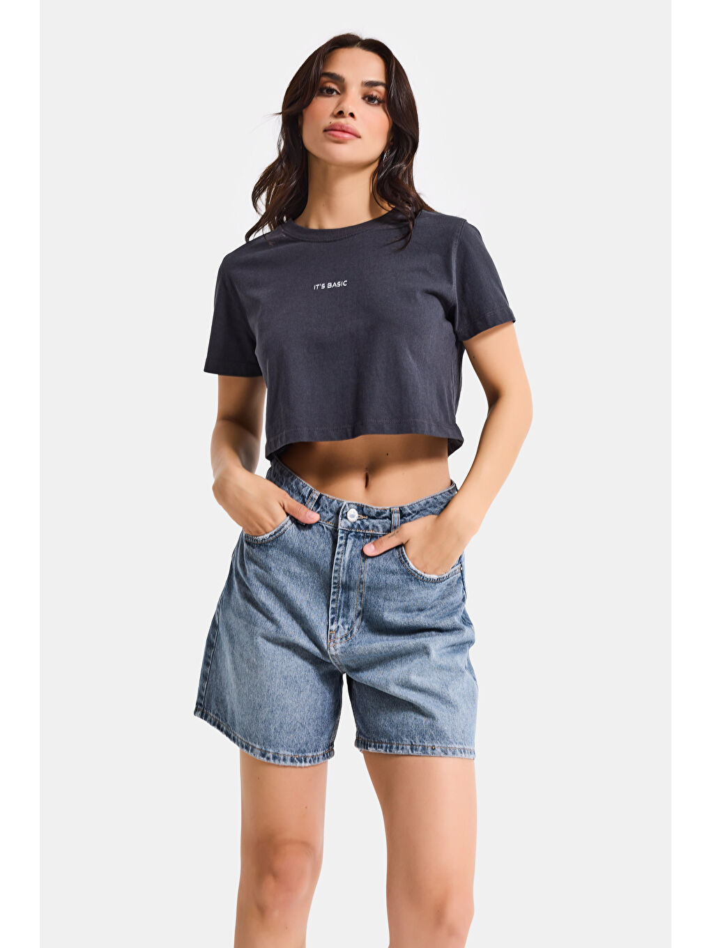 Mavi Kadın Koyu Jean Rengi 2s6-125 Mom Fit Midi Boy %100 Pamuk Denim Şort-2