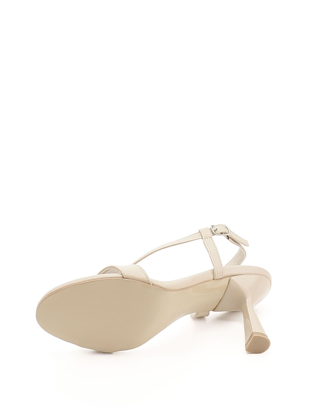 Bej Kadın TEN Bantlı Kadeh Ökçe Sandalet-3