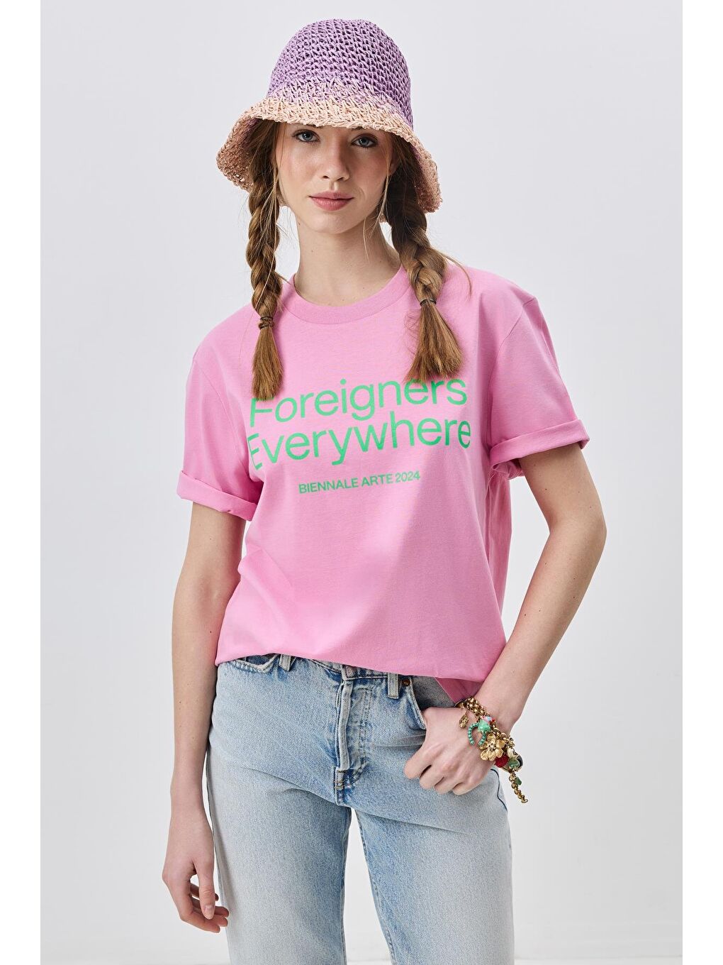 El Örgüsü Hasır Şapka Y8210 Lila