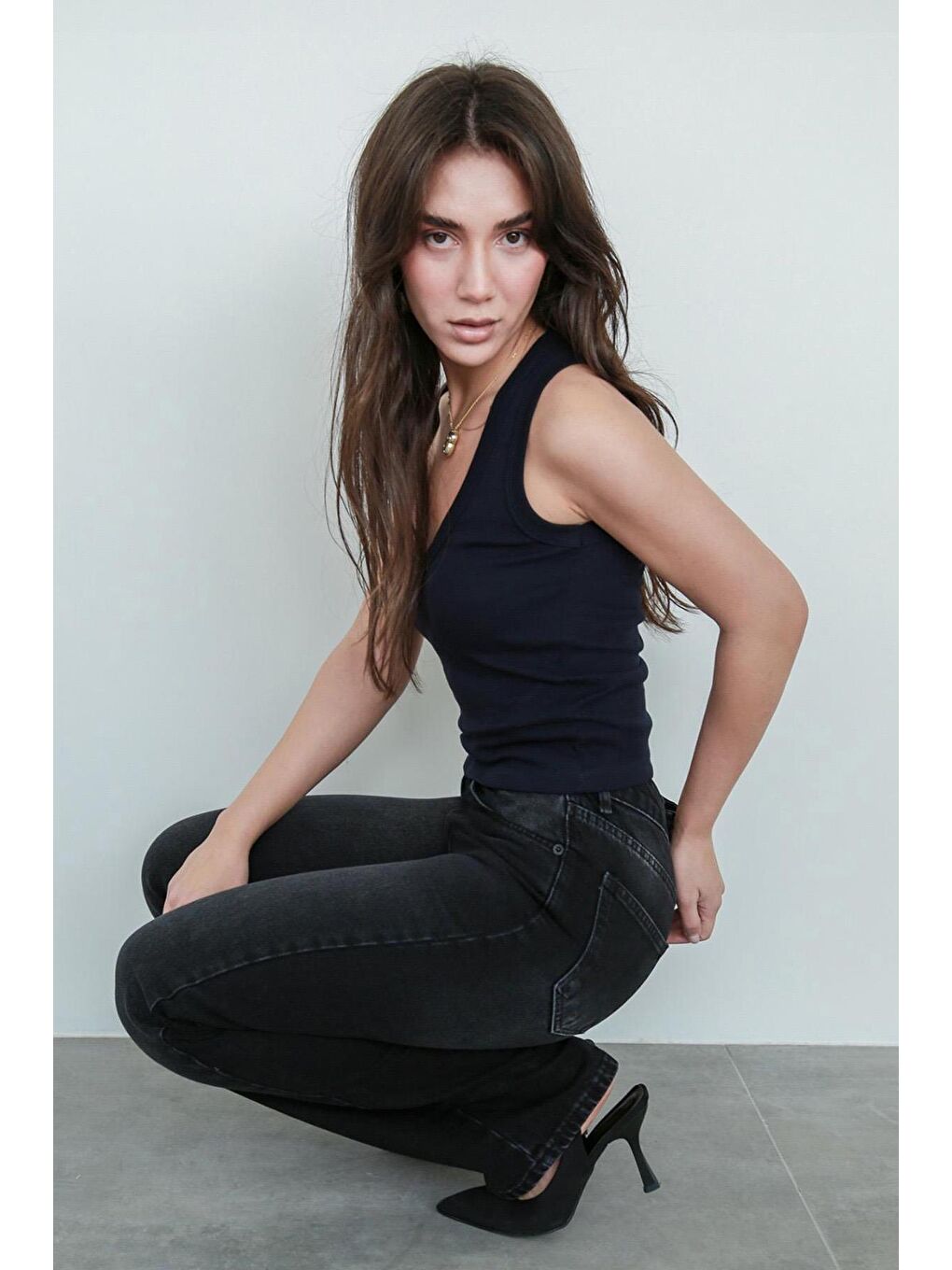 Madmext Siyah Yüksek Bel Kadın Wide Leg Pantolon Mg2388 - 4