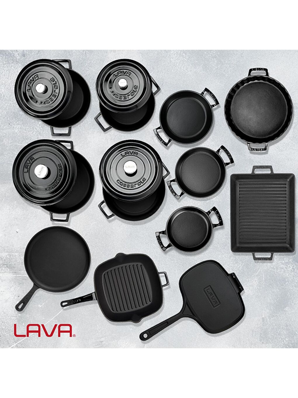 Siyah Döküm 12x Trendy Serisi 17 Parça Tencere & Tava Seti-8