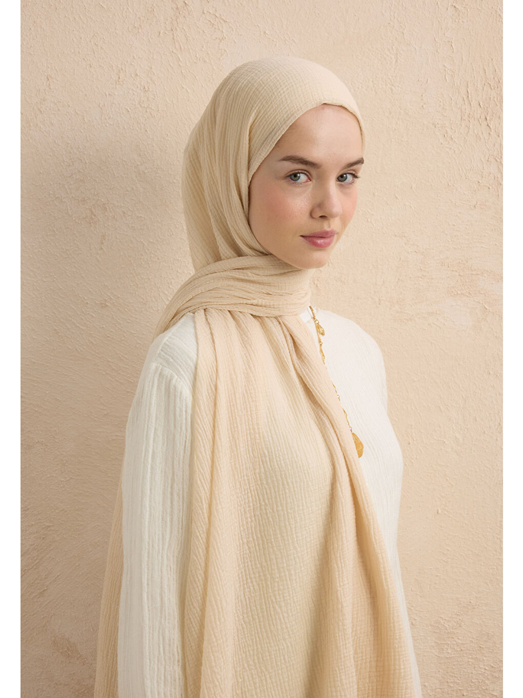 Sarı Modal Krinkıl Şal Işığı-1