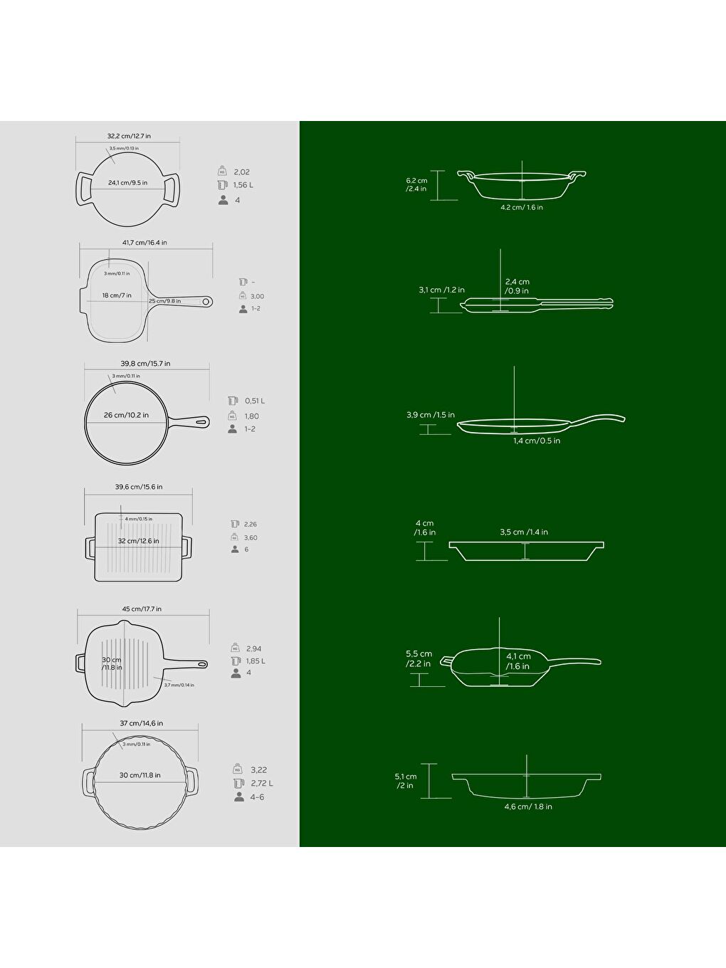 Yeşil Döküm 12x Trendy Serisi 17 Parça Tencere & Tava Seti-6