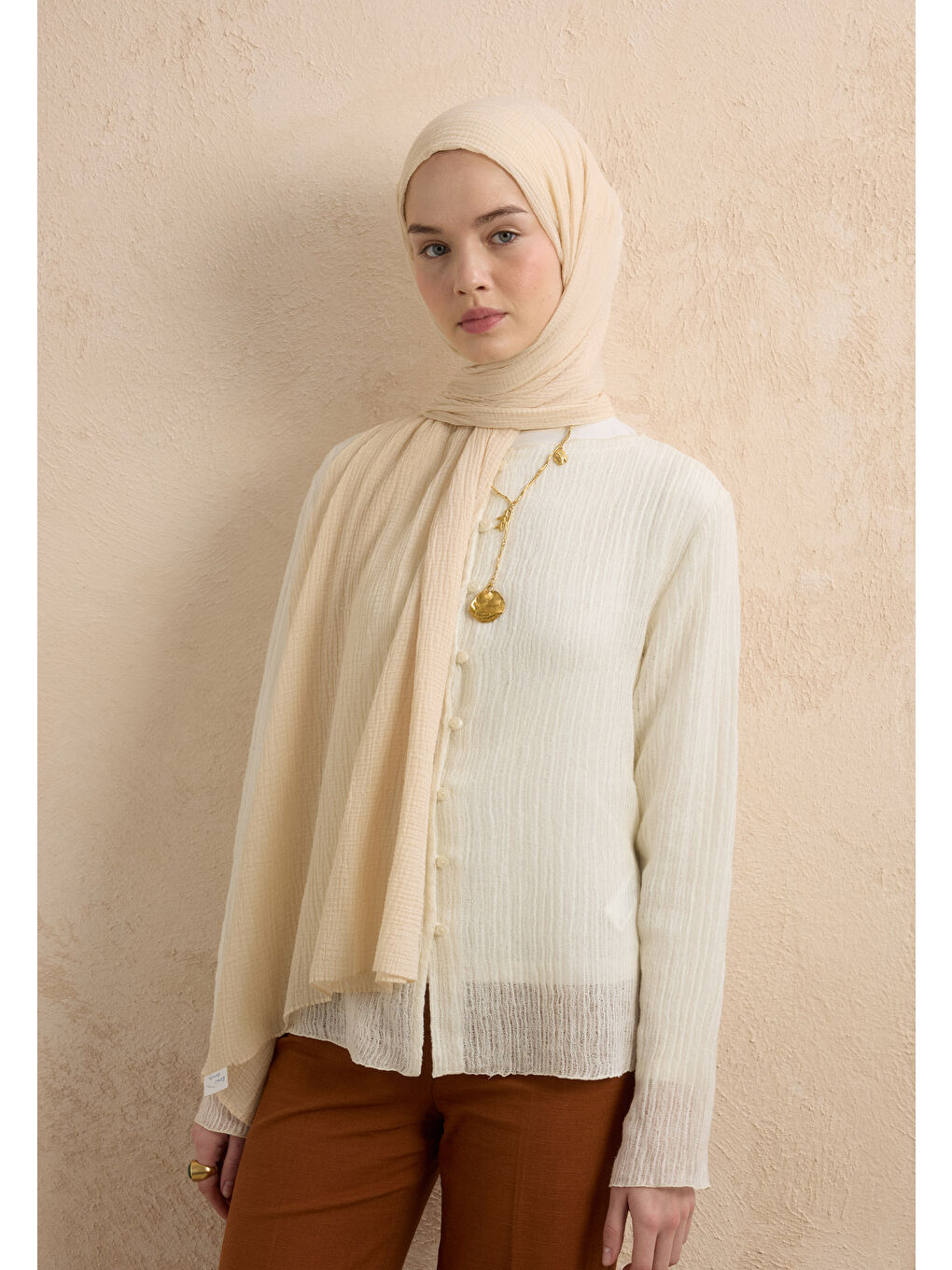 Sarı Modal Krinkıl Şal Işığı-2