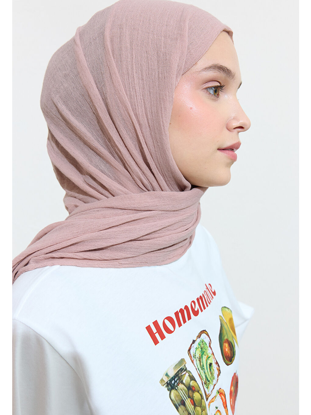 Pembe Pamuklu Keten Şal Turkısh Delıght-2