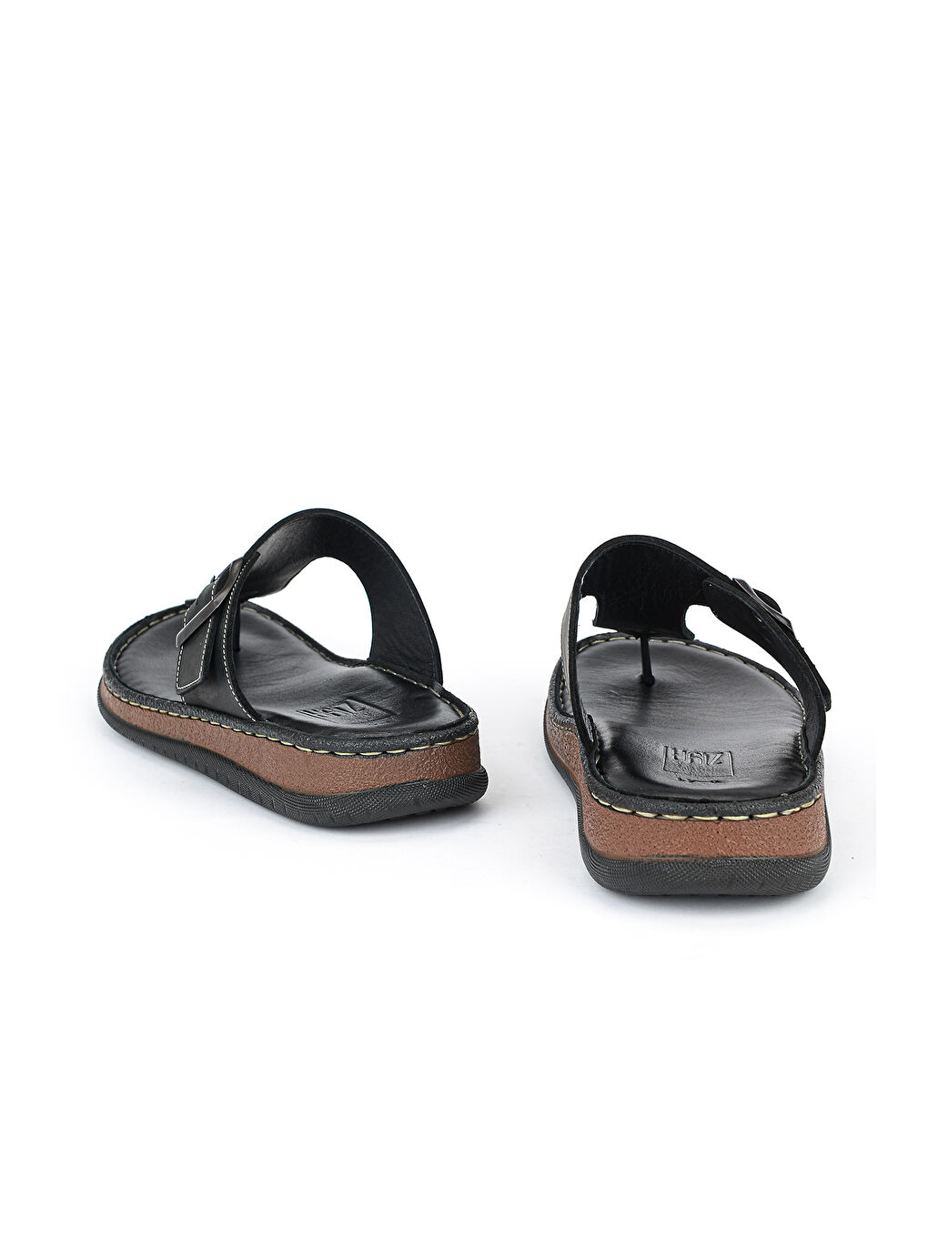 Erkek Hakiki Deri Terlik 1611045ZS8 Siyah-2