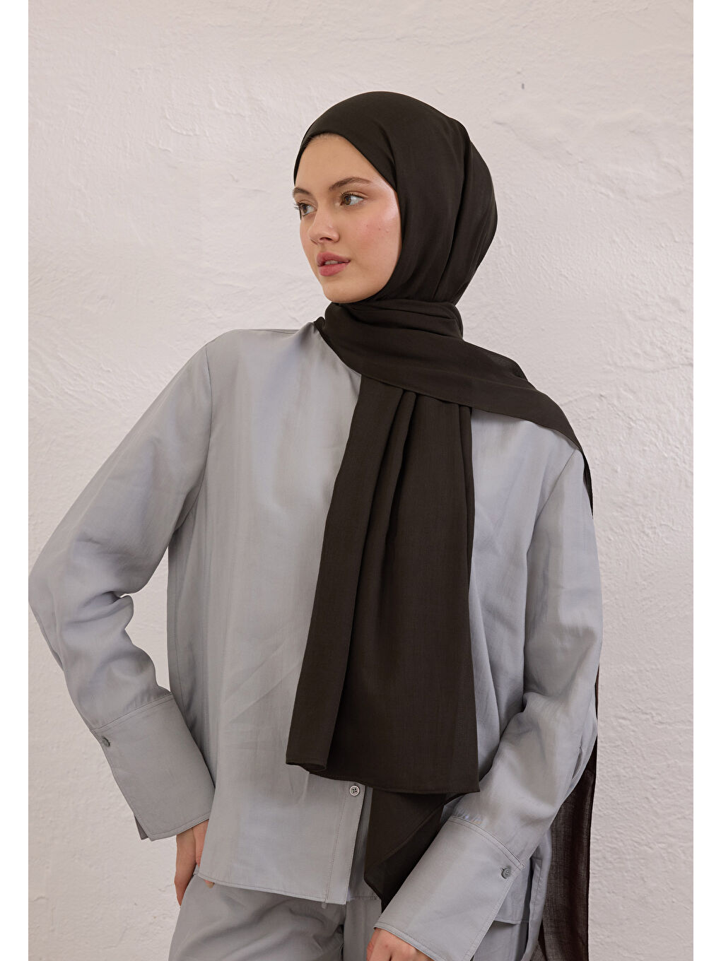 Kahverengi Soft Viskon Şal Çikolata Kahve