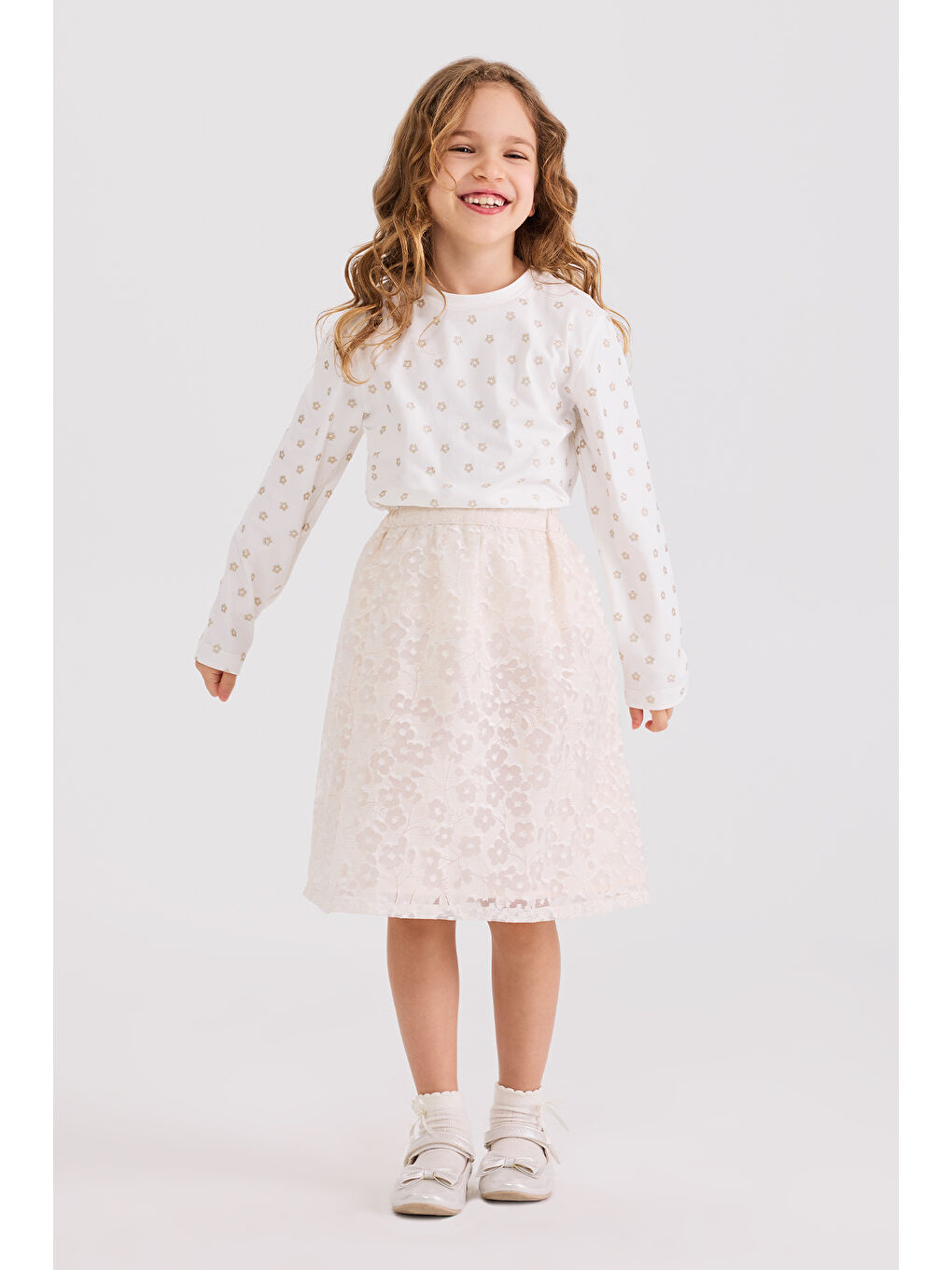 Kız Çocuk Ekru Etek