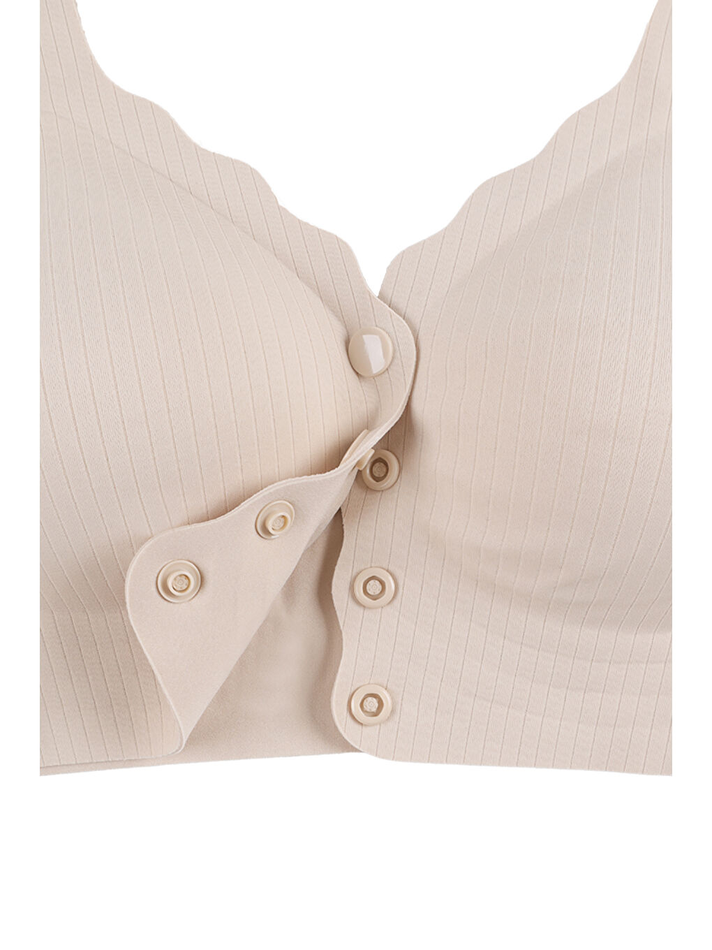 Ekru Balensiz Lazer Dikişsiz Kaplı Önden Kopçalı Sütyen Büstiyer-3