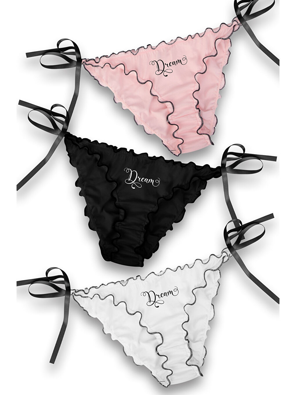 Karışık Kadın Yandan Bağlamalı Külot 5'li Paket-2