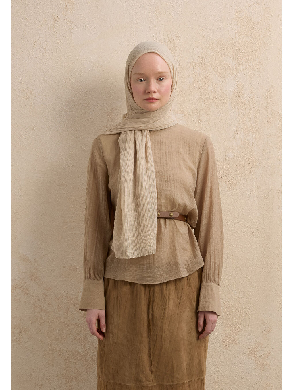 Bej Modal Krinkıl Şal Taş-3