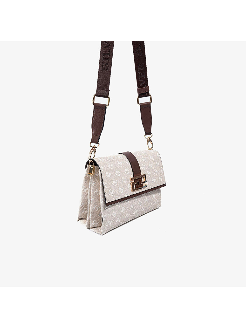 Bej Kadın SP1009-M178 SILVER POLO Çapraz Çanta Taş-Kahve-2