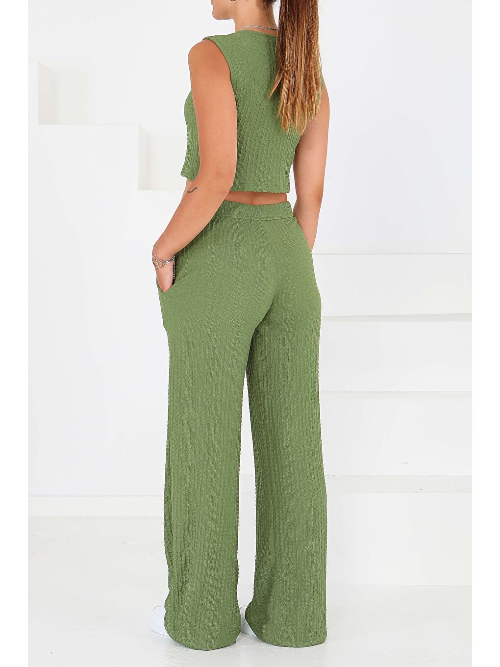 Önü Bağlamalı Takım Haki - 27537-5