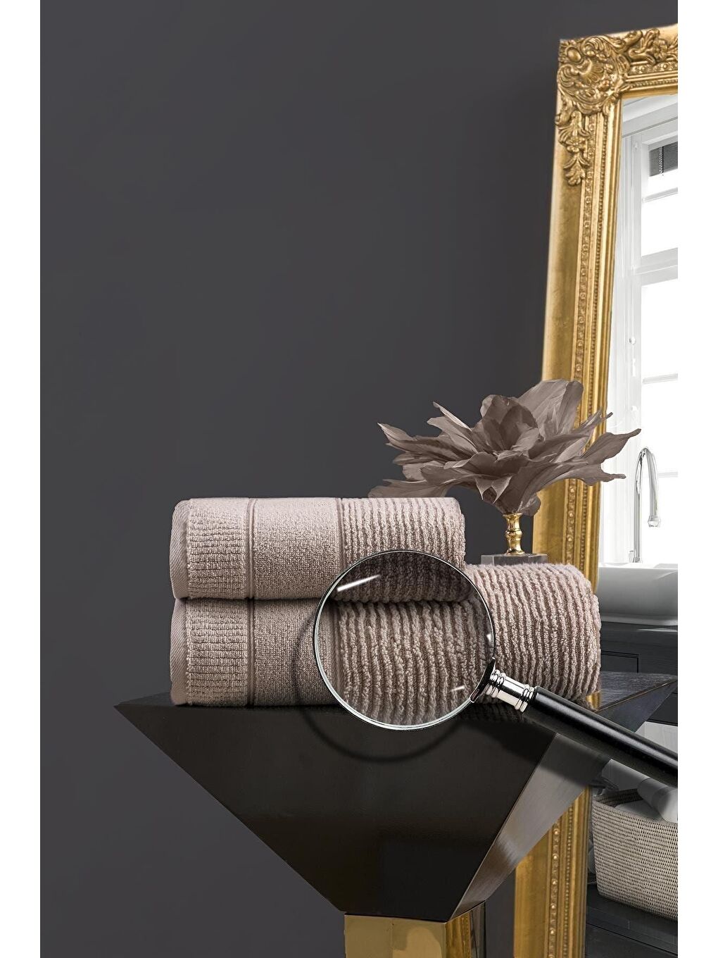 Venedik Micro Pamuk Banyo Havlusu 90x150 cm Bej-1