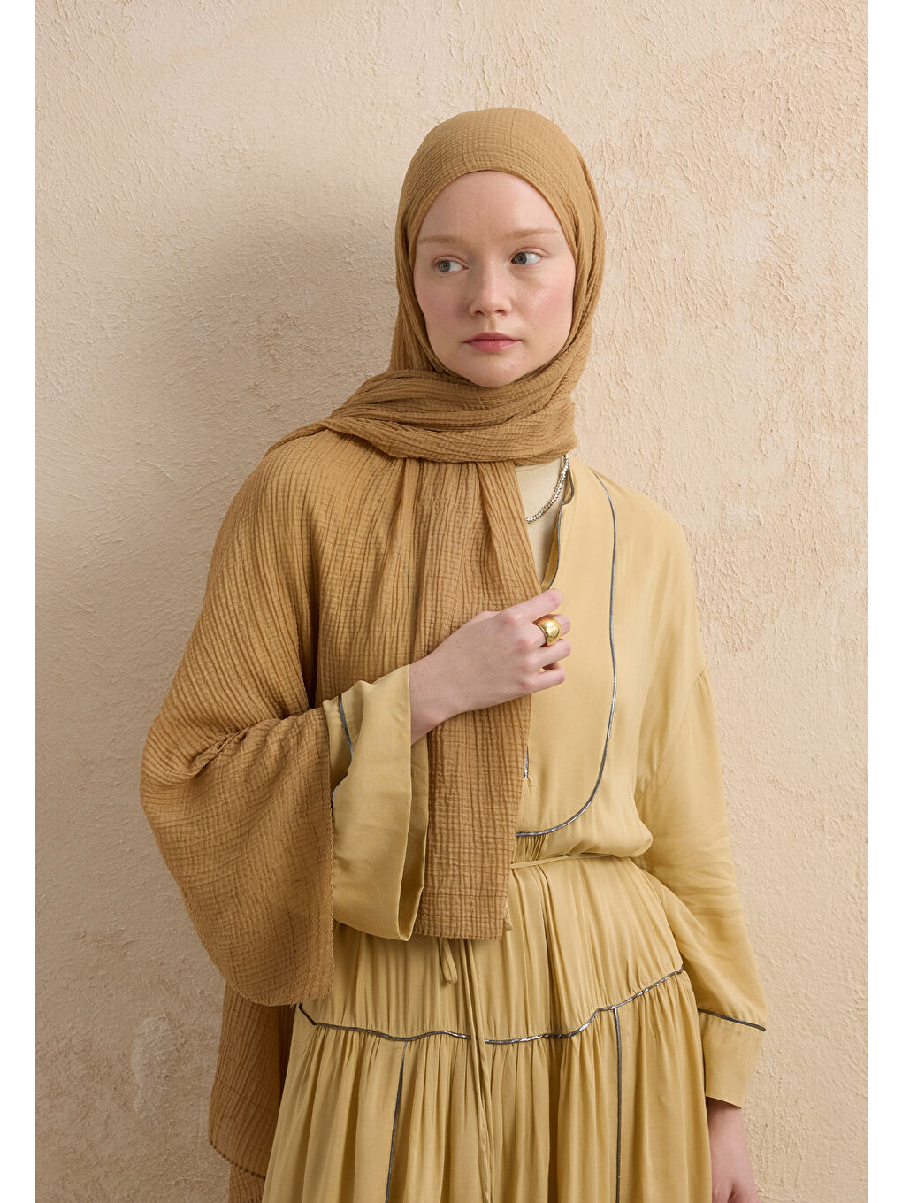 Kahverengi Modal Krinkıl Şal Sütlü Kahve-1