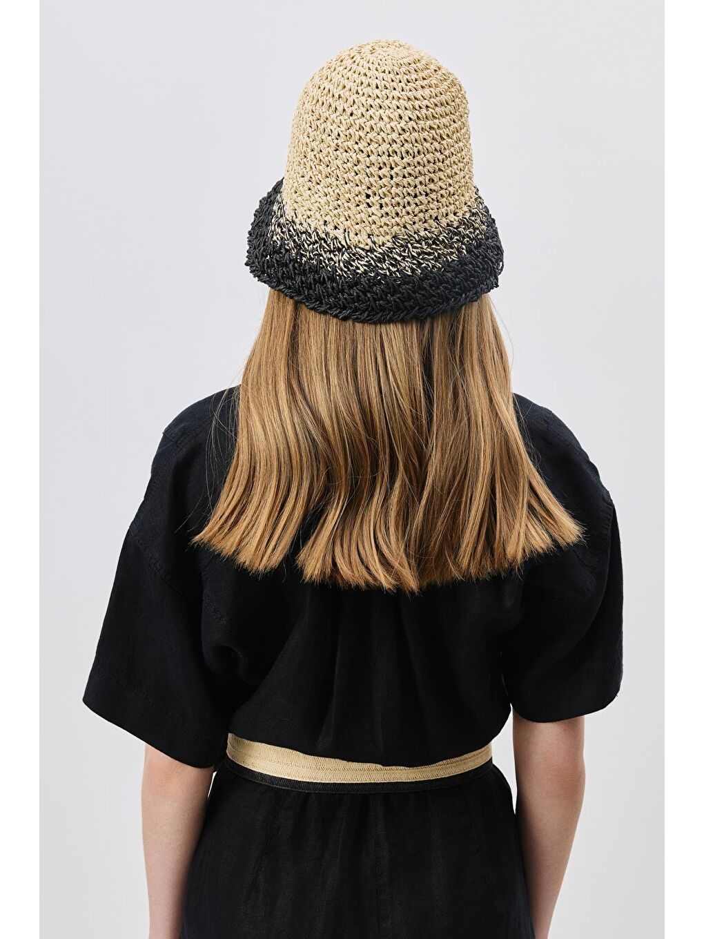 El Örgüsü Hasır Şapka Y8210 Bej-2