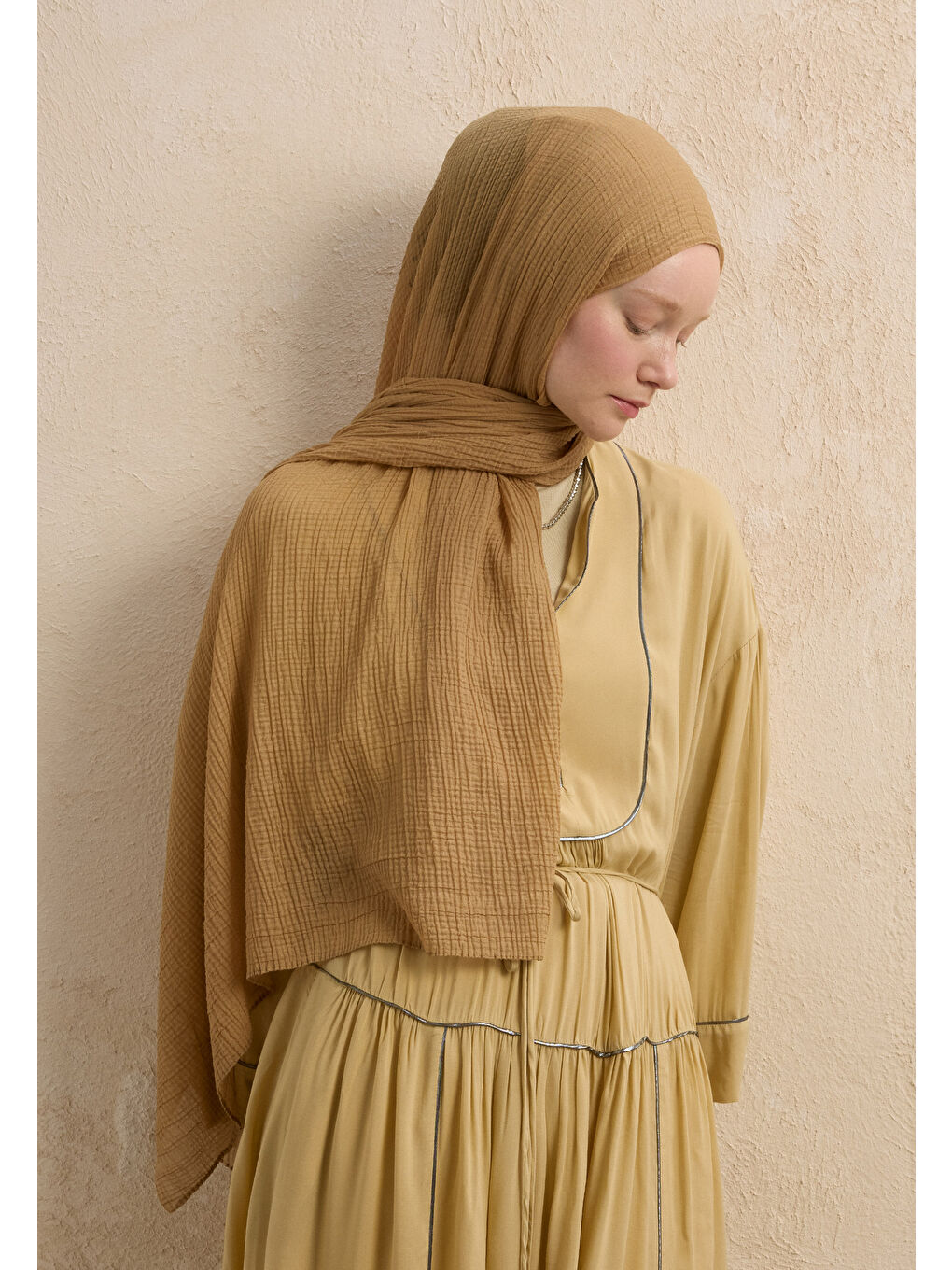 Kahverengi Modal Krinkıl Şal Sütlü Kahve-3