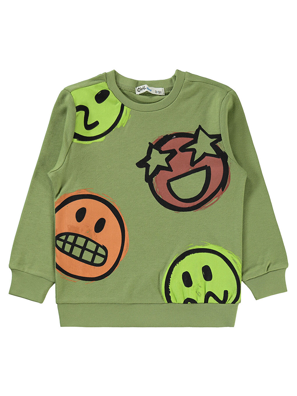 Civil Erkek Çocuk Sweatshirt 2-5 Yaş Açık Haki