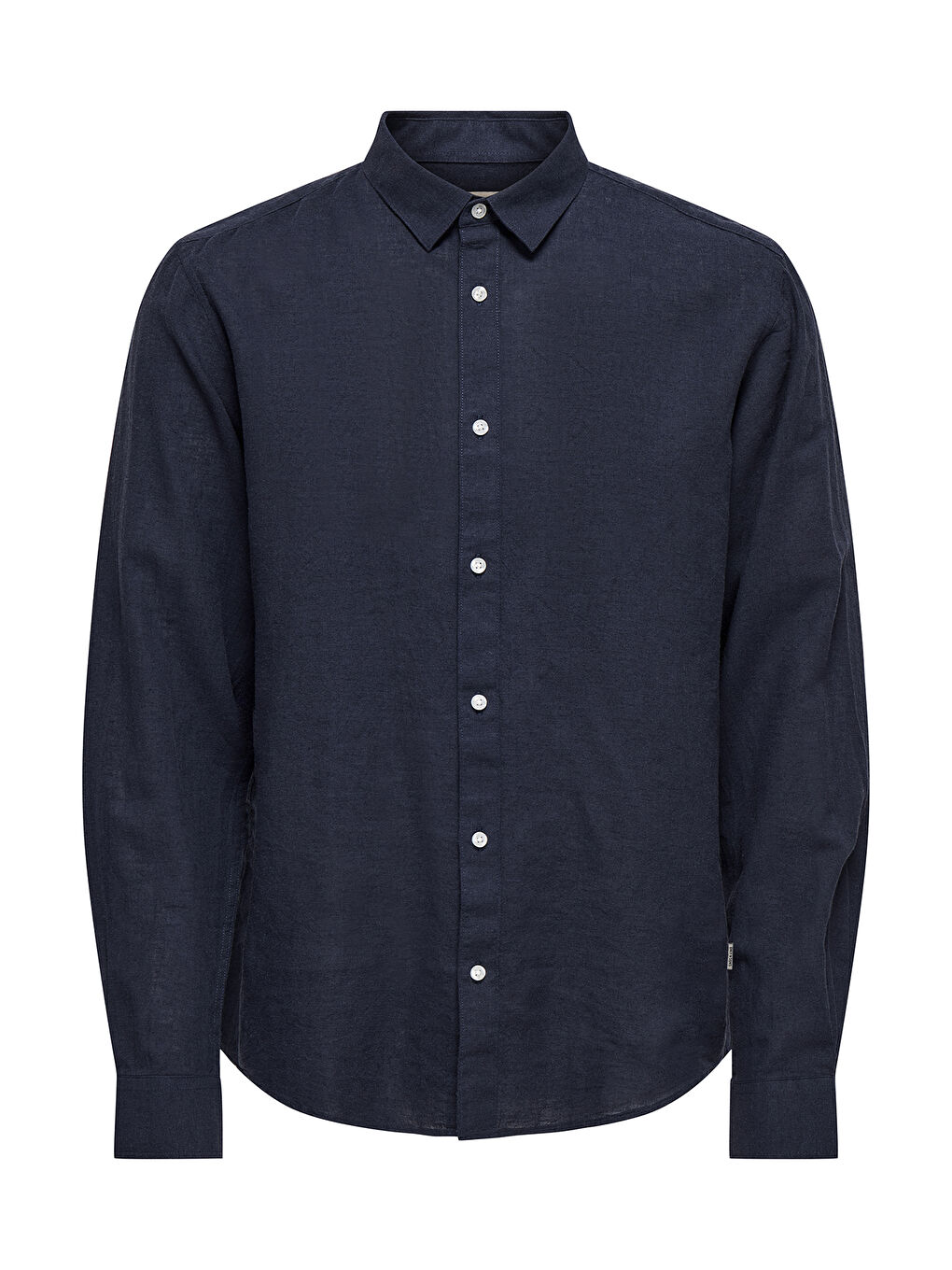 Lacivert Onscaiden Keten ve Pamuk Karışımlı Slim Fit Gömlek 22012321-5