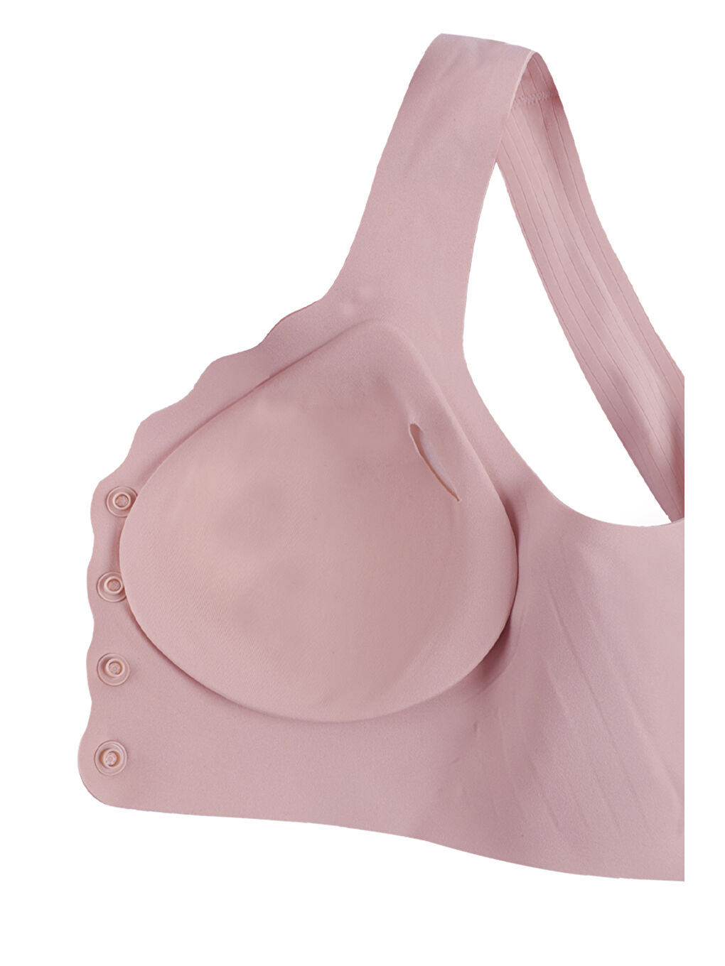 Pembe Balensiz Lazer Dikişsiz Kaplı Önden Kopçalı Sütyen Büstiyer-2