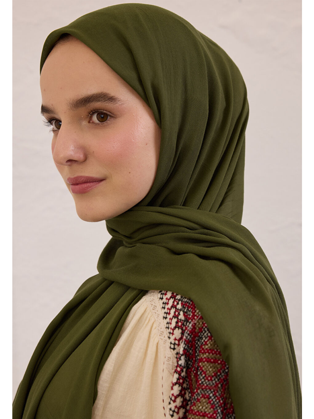 Soft Viskon Şal Askeri Haki-2