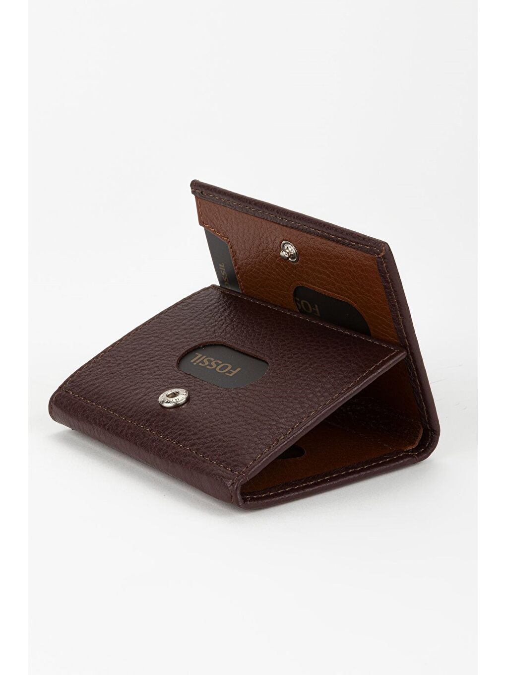 Kahverengi Kutulu Hakiki Deri Haki Unisex El Portföyü Kartlık Cüzdan-3