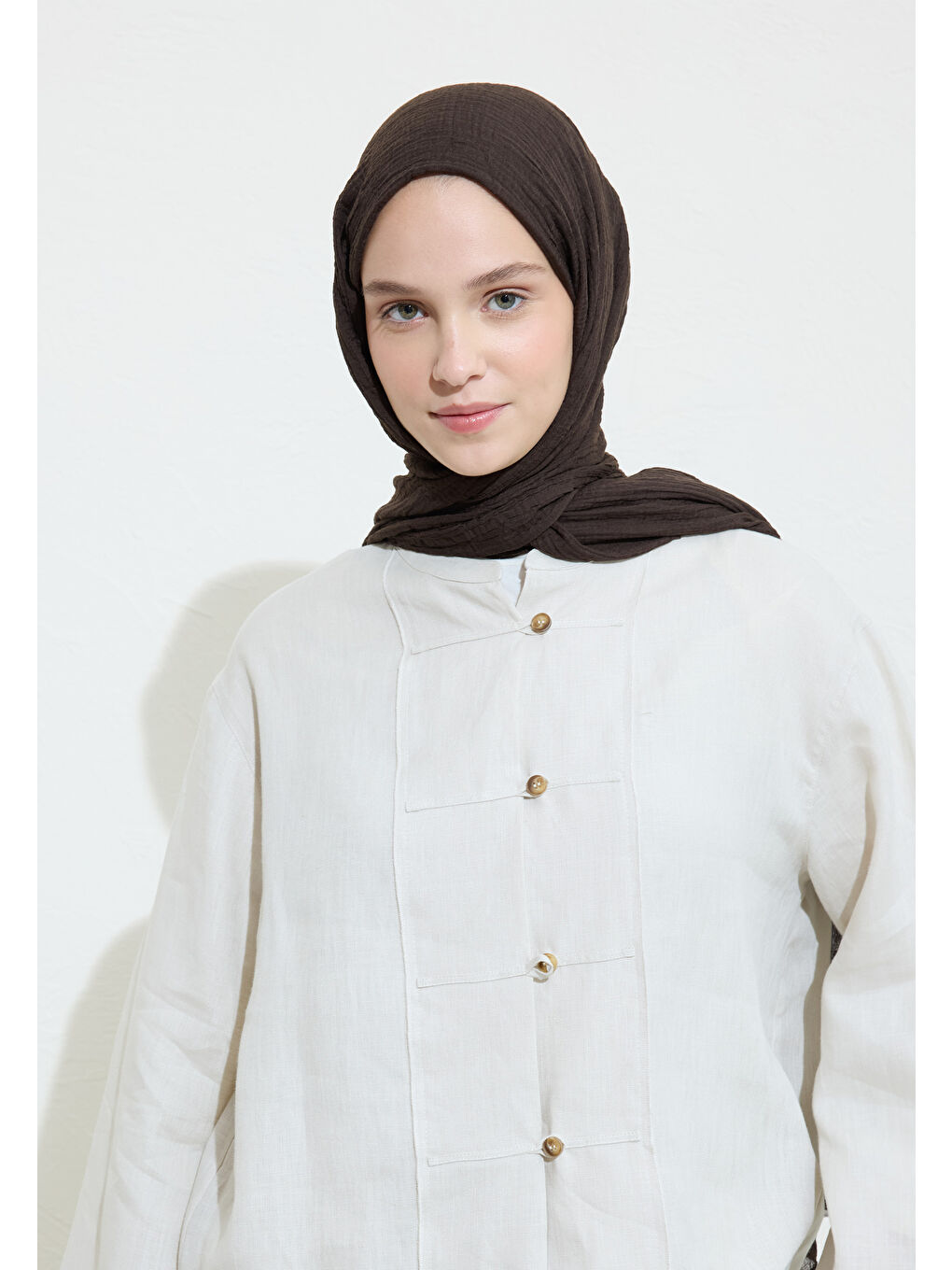 Kahverengi Modal Krinkıl Şal Kahve Çekirdeği