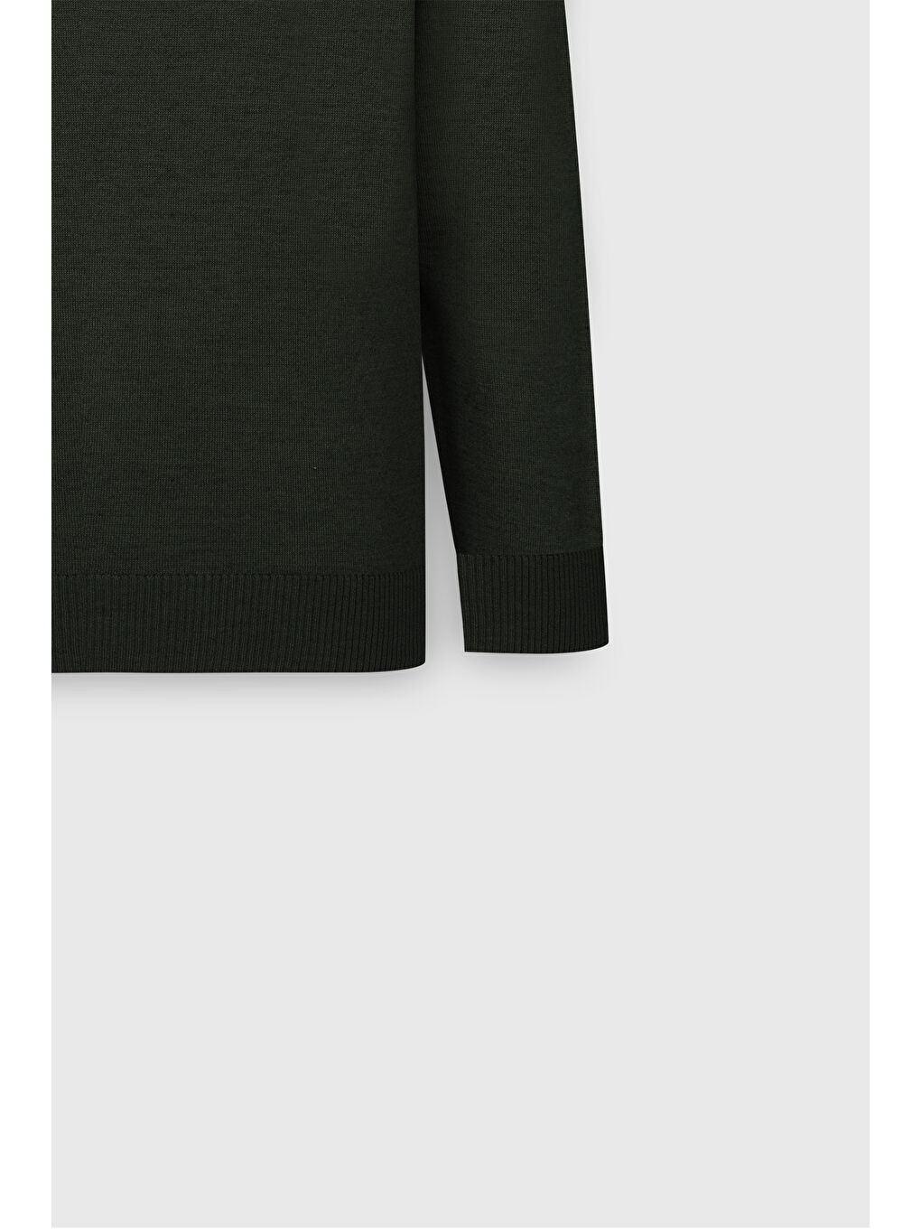 Erkek Haki Yünlü Sıcak Tutan Standart Fit Normal Kesim Polo Yaka Triko Kazak-7