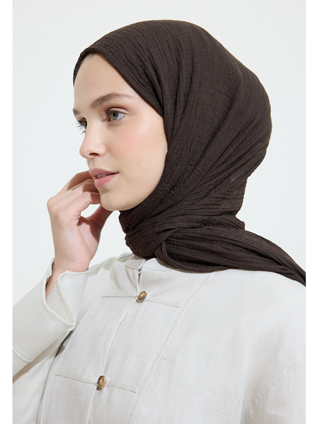 Kahverengi Modal Krinkıl Şal Kahve Çekirdeği-3