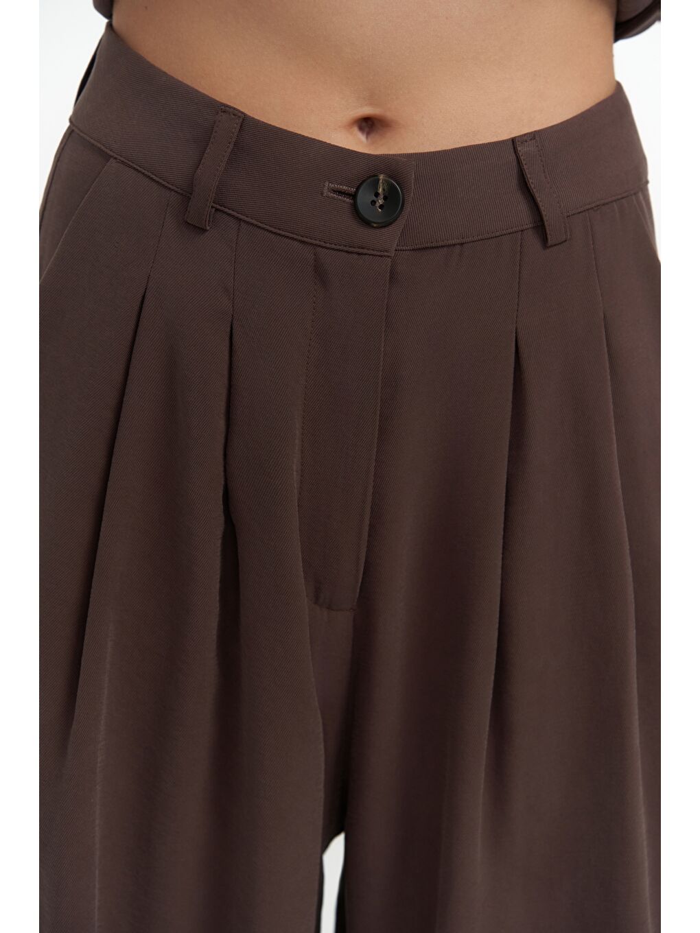 Kahverengi Pailey Sırt Dekolteli Kahve Yelek Pantolon Takım-5