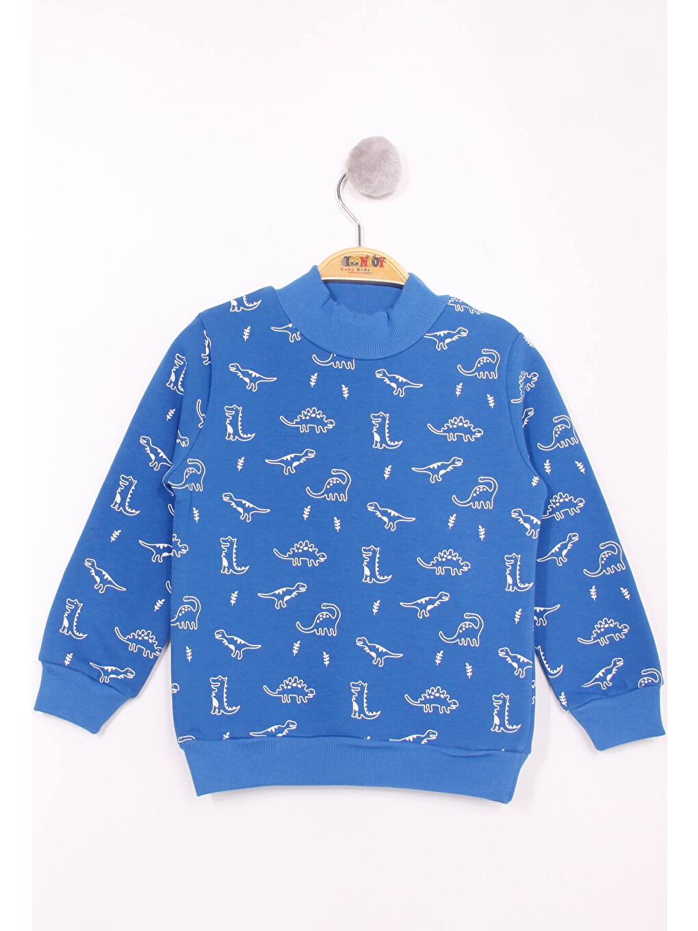 Mavi Erkek Çocuk Dinozor Baskılı Sweatshirt