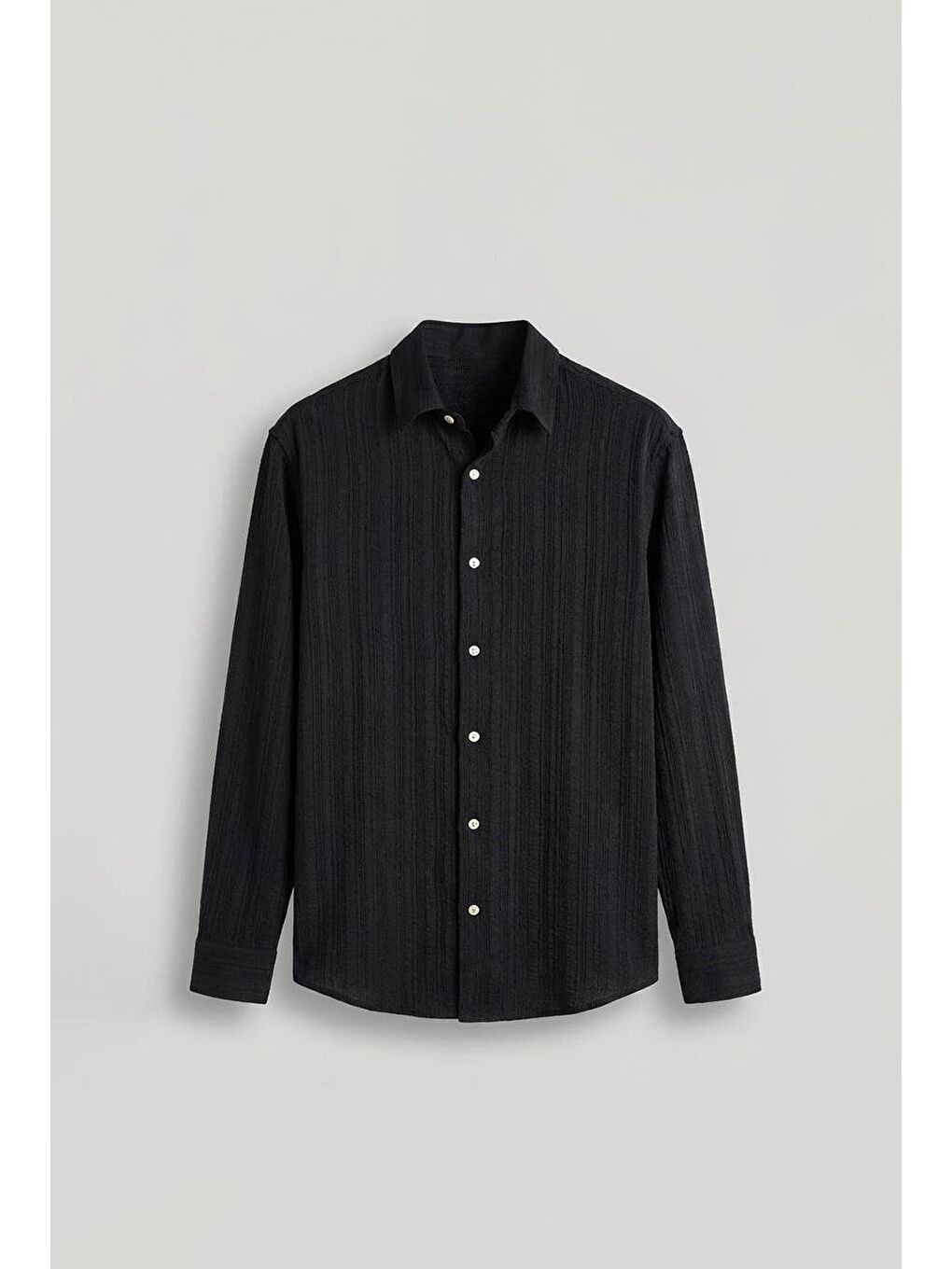 Erkek Relax Fit Rahat Kesim Gömlek Siyah