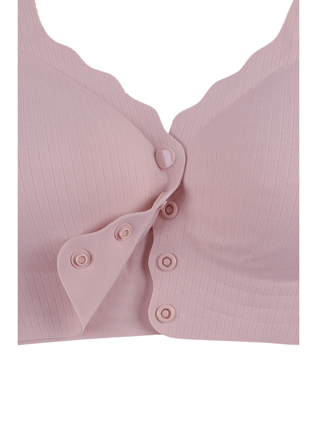 Pembe Balensiz Lazer Dikişsiz Kaplı Önden Kopçalı Sütyen Büstiyer-3