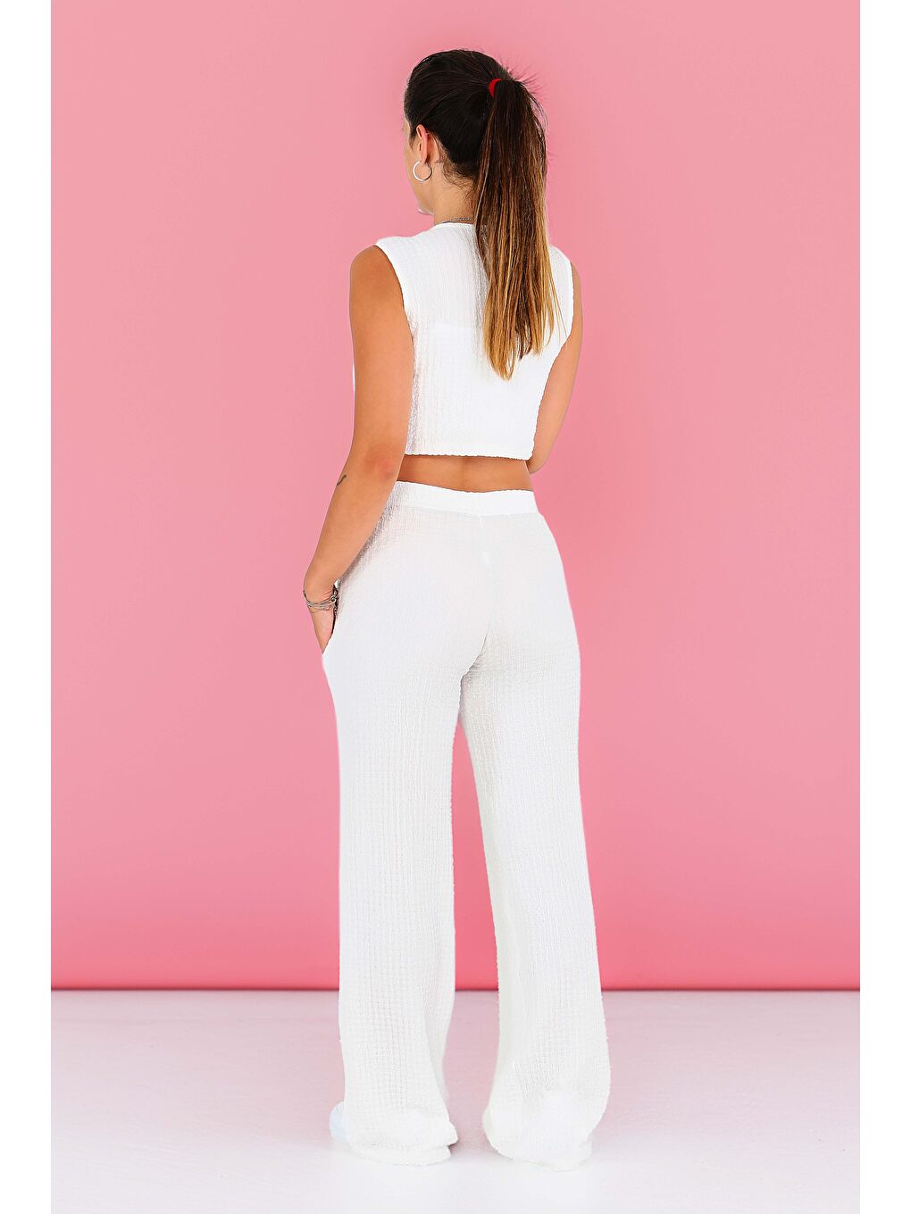 Önü Bağlamalı Takım Beyaz - 27537-4