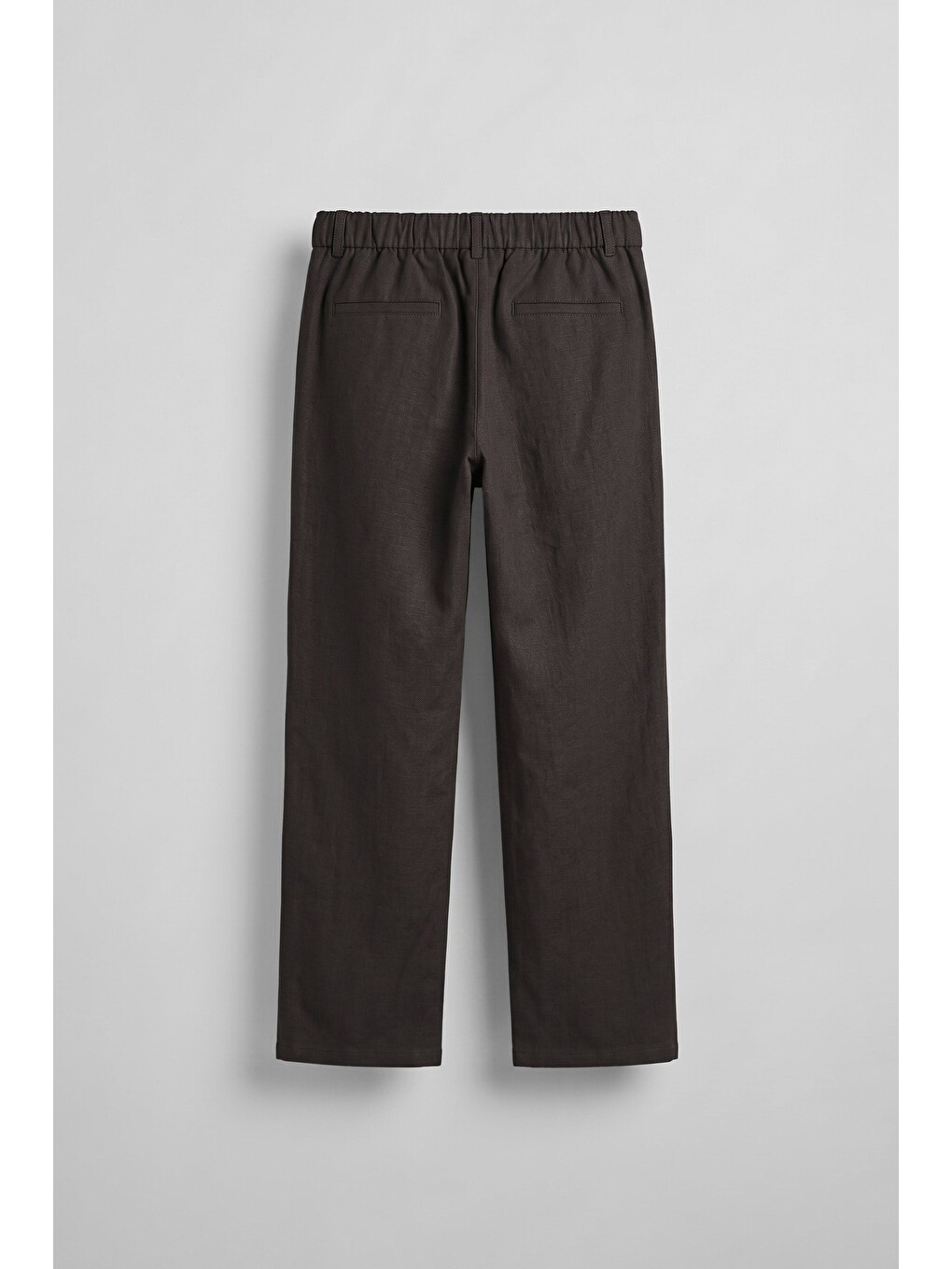 Kahverengi Erkek Relaxed Fit Keten Görünümlü Pantolon Koyu Kahve-1