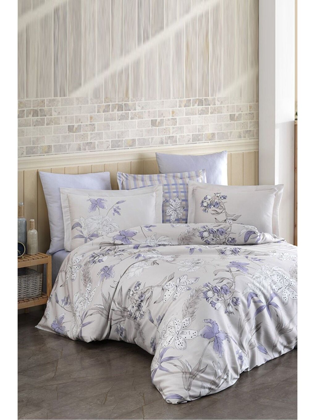 Lila Lyocell King Size (Battal Boy) Nevresim Takımı Essenza