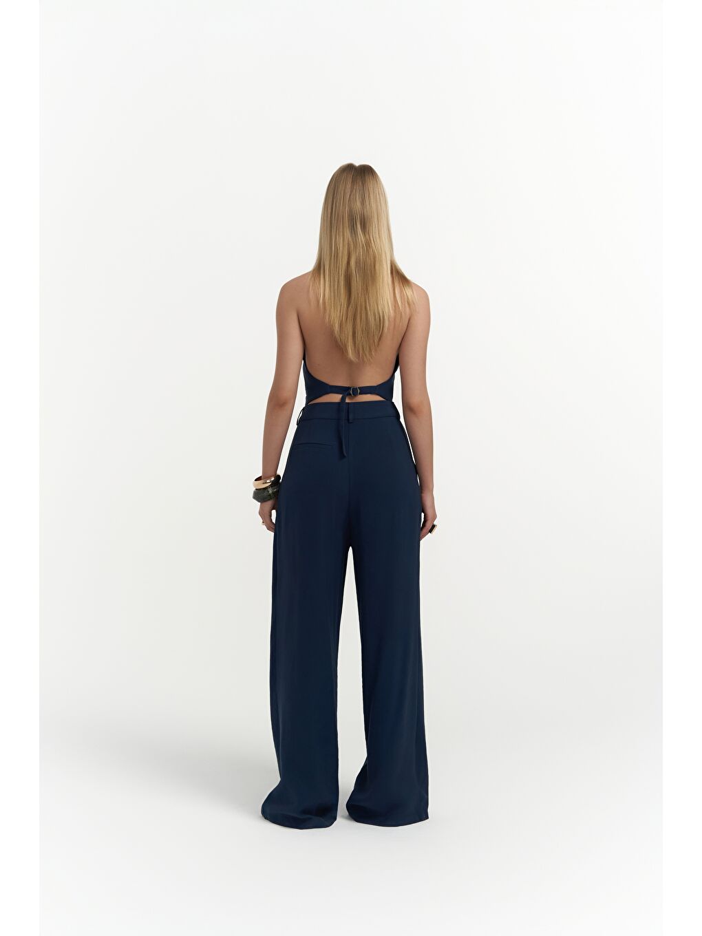 Pailey Sırt Dekolteli Lacivert Yelek Pantolon Takım-2