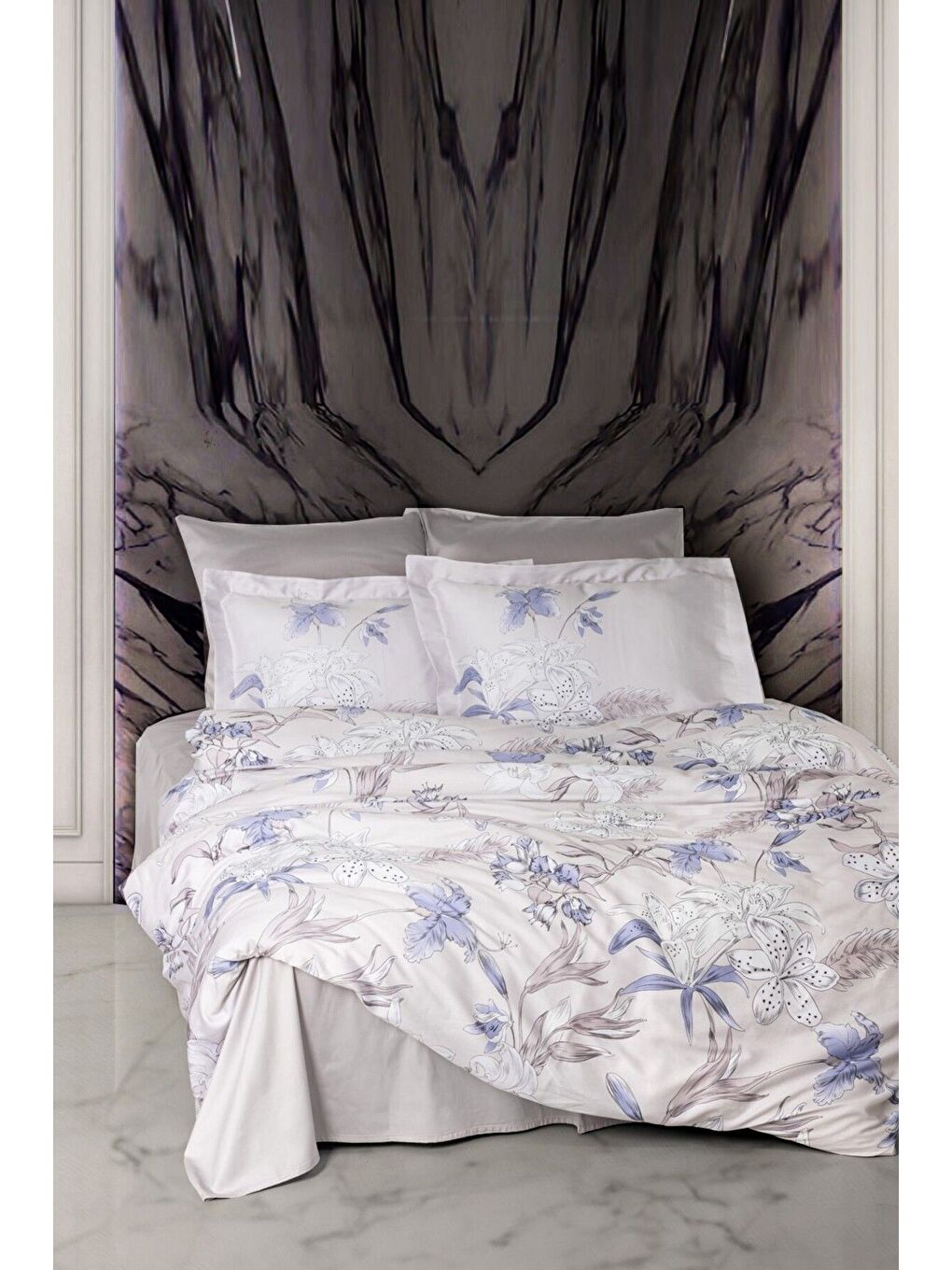 Lila Lyocell King Size (Battal Boy) Nevresim Takımı Essenza-1