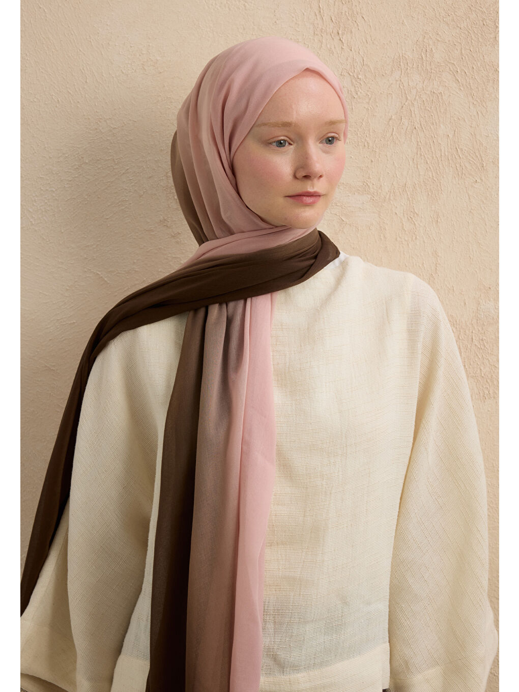 Kahverengi Modal Degrade Şal Kahve-Pudra-1