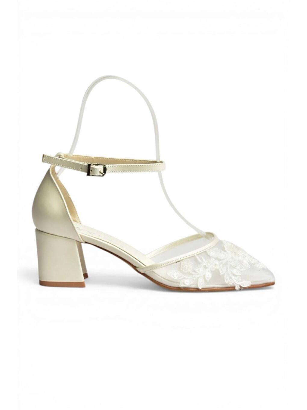 Bej Sedef Kadın Topuklu Ayakkabı Y246061509-5