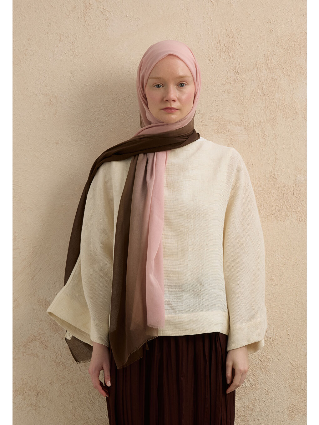 Kahverengi Modal Degrade Şal Kahve-Pudra-2