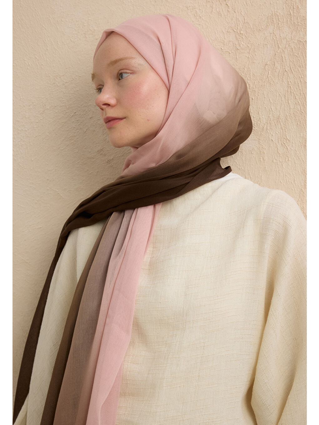 Kahverengi Modal Degrade Şal Kahve-Pudra-3
