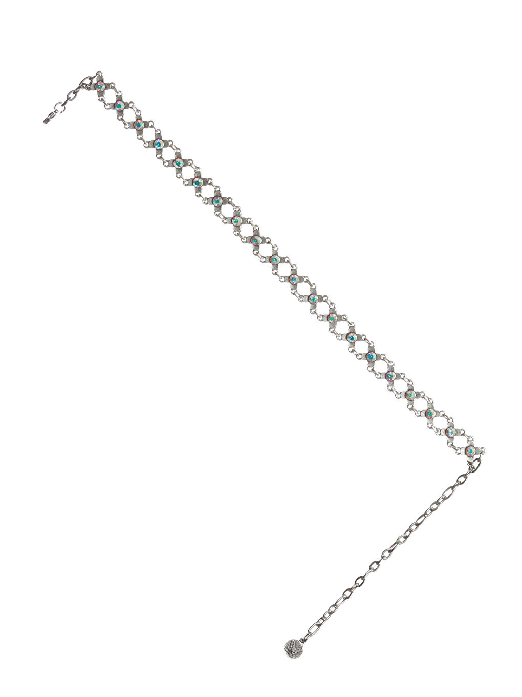 Gri Kadın Antik Gümüş Kaplama Renk Taşlı Choker Tasma Kolye-7