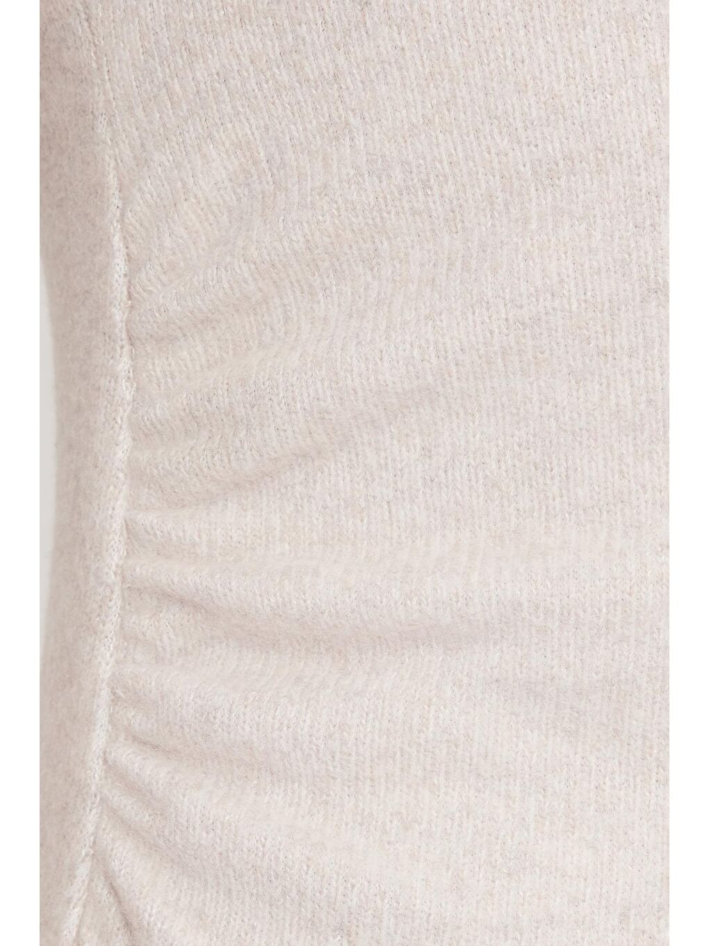 Kadın Slim Fit Dar Kesim Bisiklet Yaka Bej Elbise-5