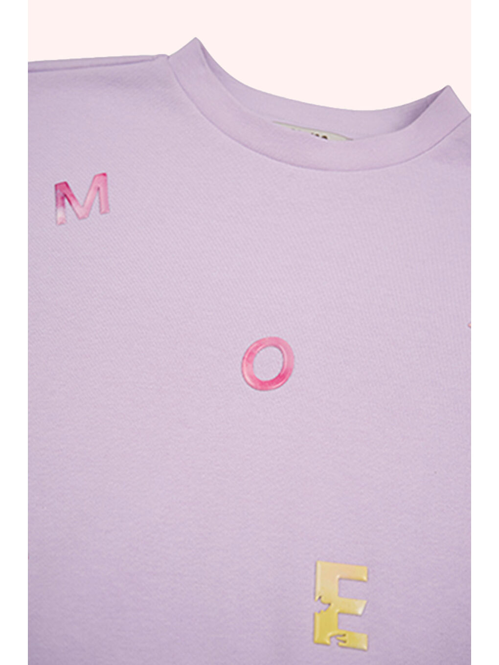 Lila Kız Çocuk Baskı Detaylı Sweatshirt Beyaz-1