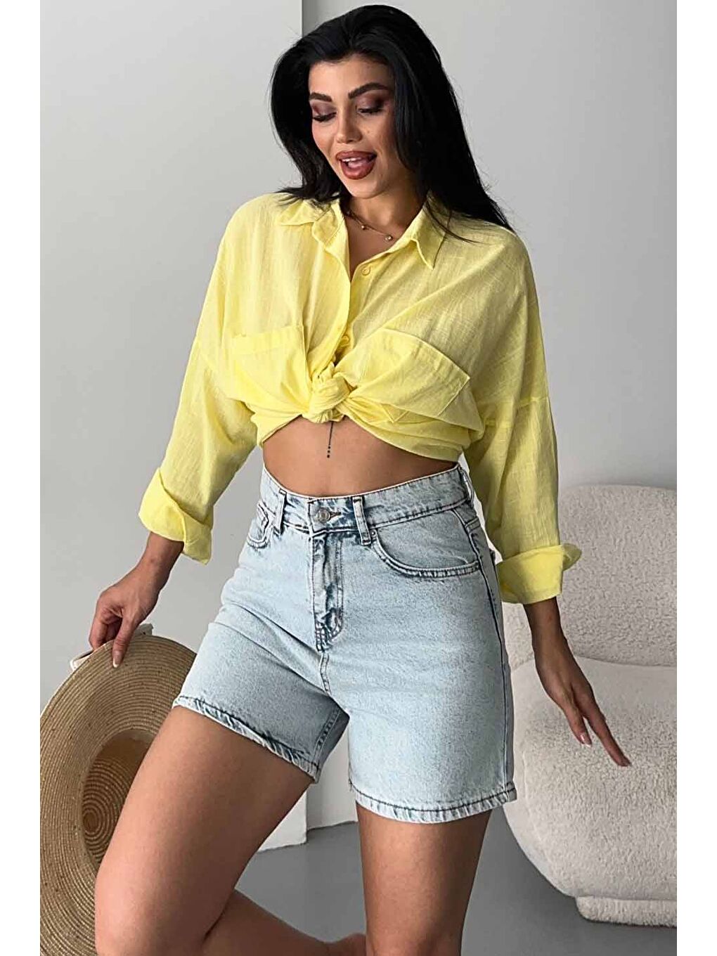 Jean Şort Buz Mavi - 27360-2