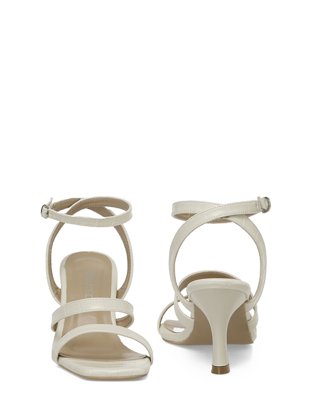 25S-218 5FX Bej Kadın Topuklu Sandalet-4