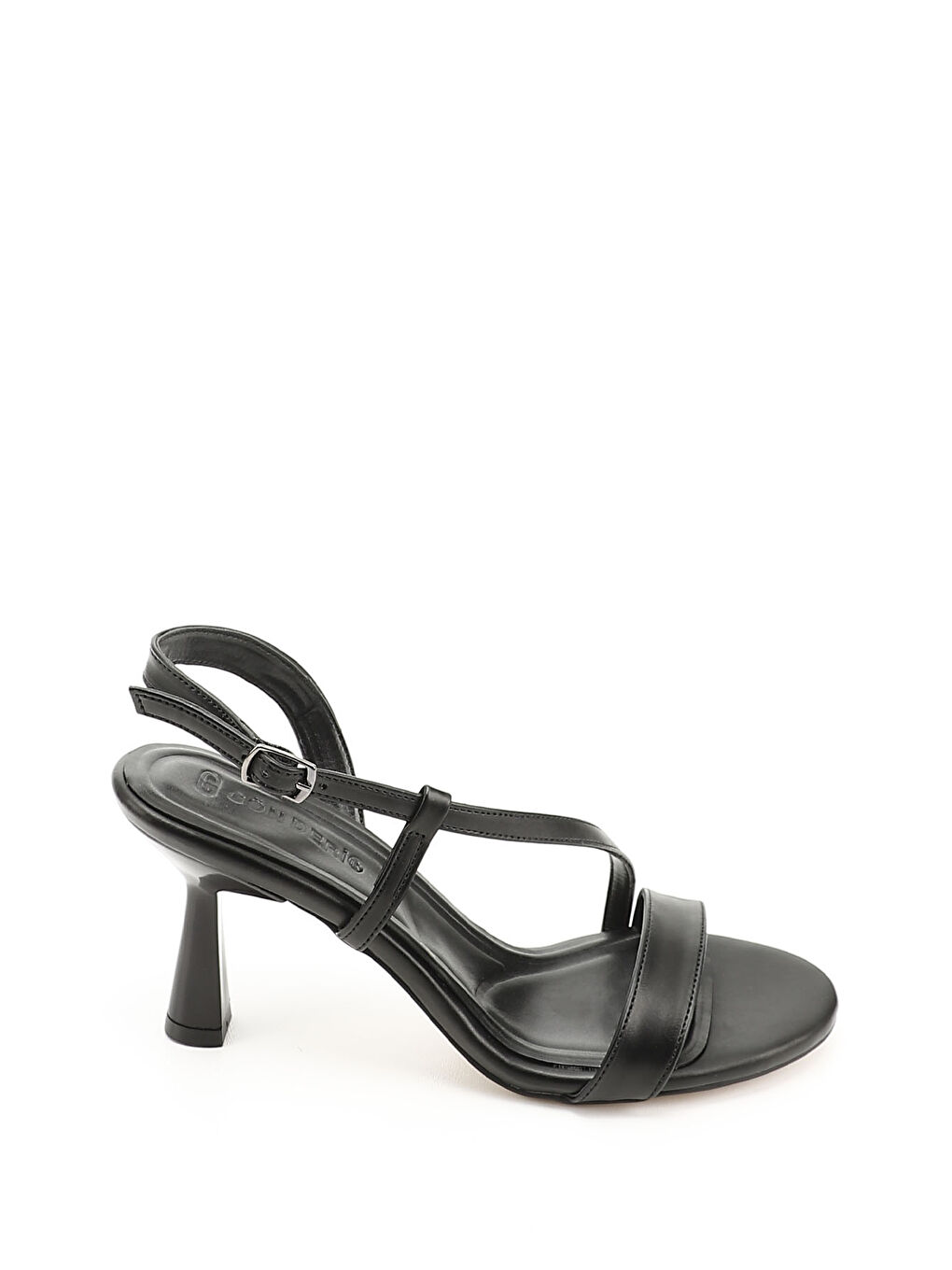 Mor Kadın ZÜMRÜT-SİYAH Bantlı Kadeh Ökçe Sandalet-1