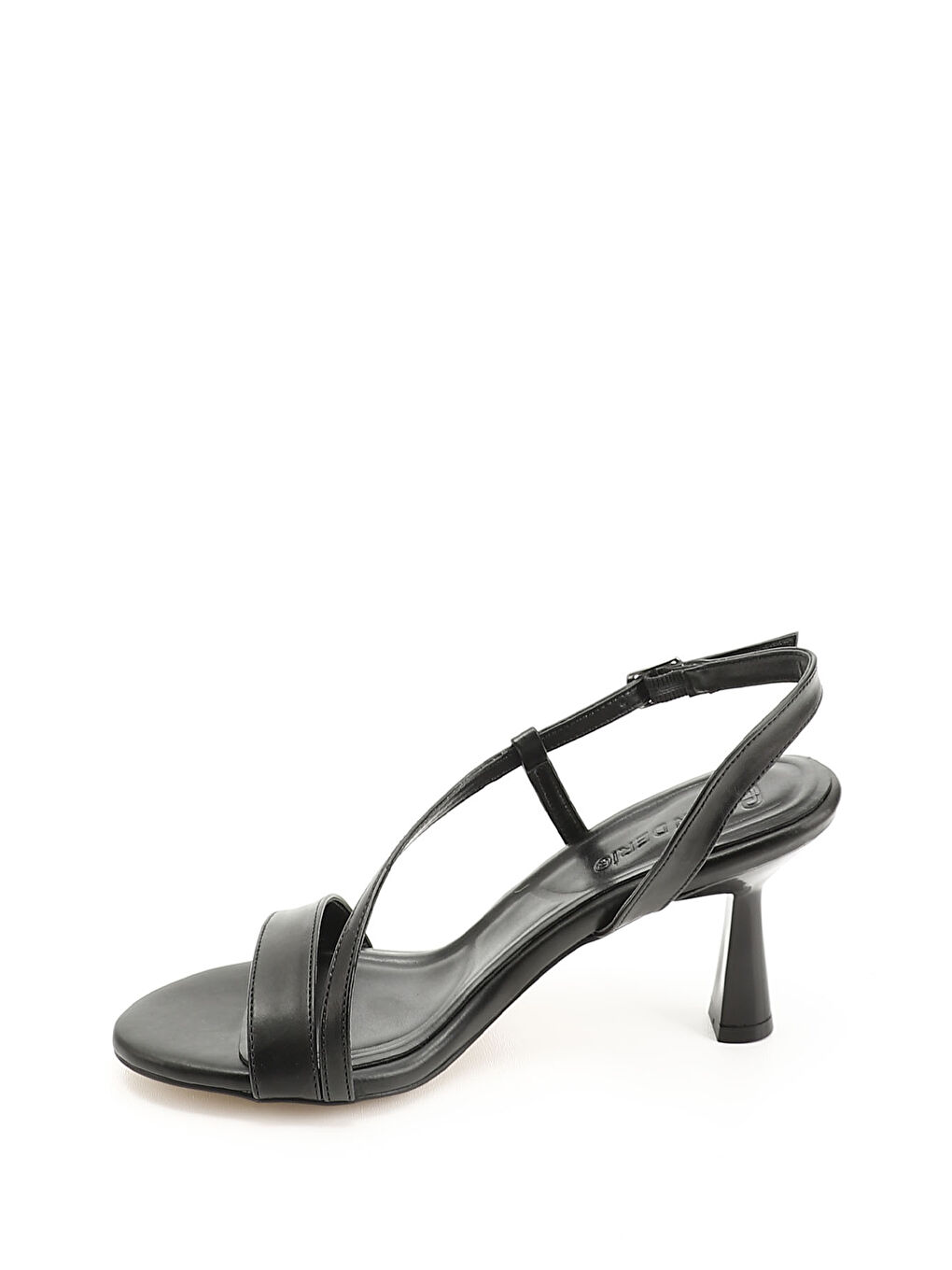 Mor Kadın ZÜMRÜT-SİYAH Bantlı Kadeh Ökçe Sandalet-2