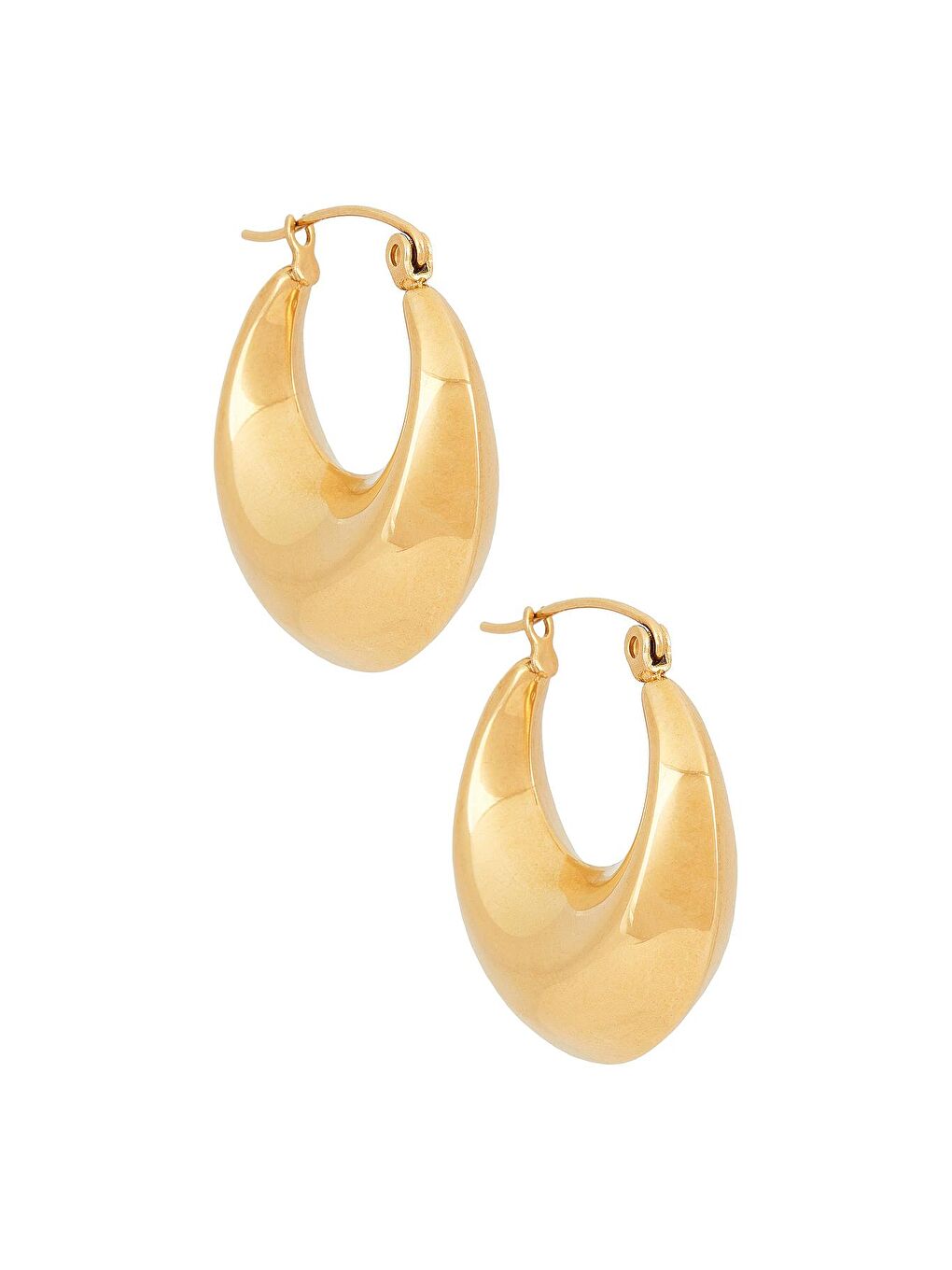 Sarı Minimalist Damla Halka Küpe-2